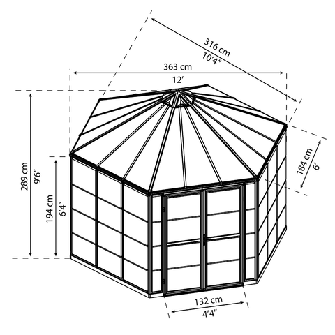 Oasis Hex Greenhouse Dimensions