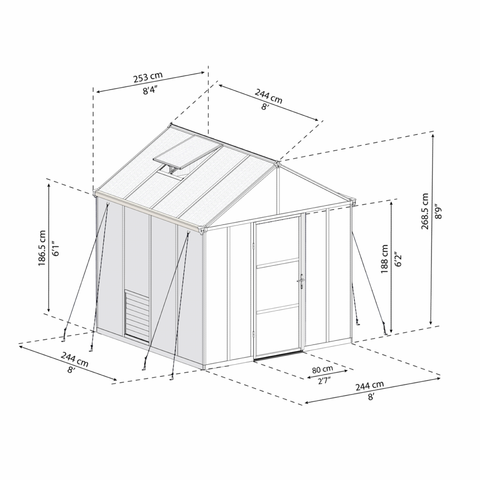 Palram Glory With Dimensions