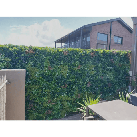 vertical artificial green wall in the garden