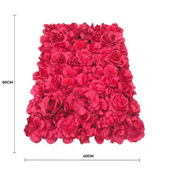 Artificial Flower Wall Panel Romantic Red 40cm x 60cm