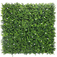 OPEN BOX OF 2 X Artificial Flowering Buxus Panel 1m UV Stabilised