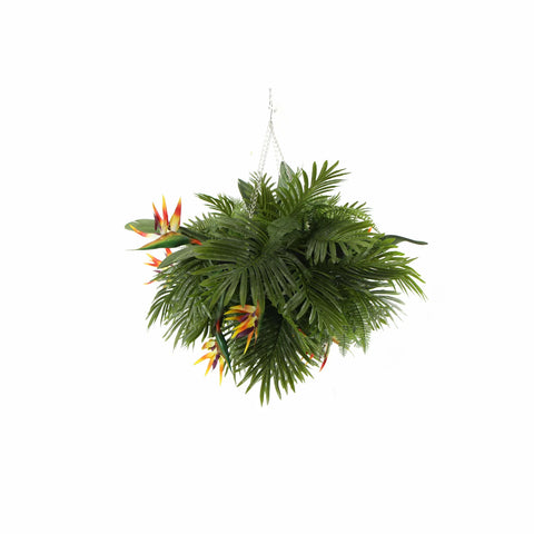 Artificial Hanging Tropical Plant Arrangement Full View