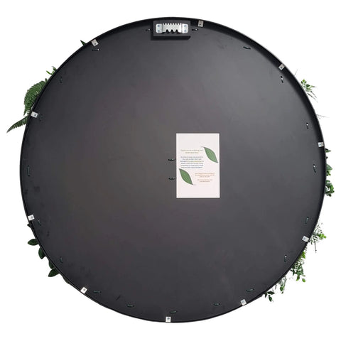 Artificial Green Wall Disc White Country Fern Disc 80cm white back view