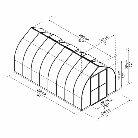 Maze Bella Greenhouse With Dimensions