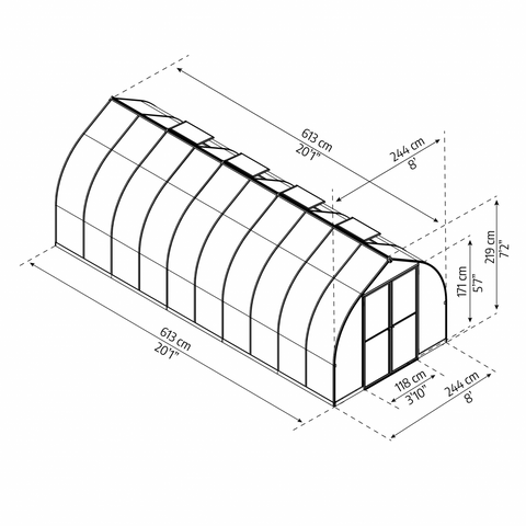 Bella Green House With Dimensions