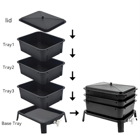 Compact Worm Farm 3 Tier With 1000 Worms