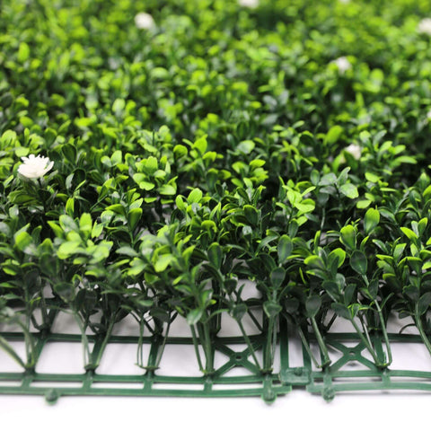 OPEN BOX OF 2 X Artificial Flowering Buxus Panel 1m UV Stabilised