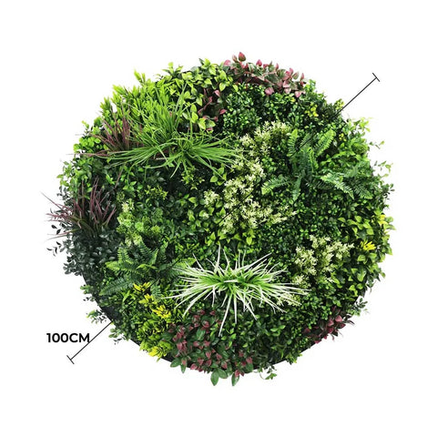 Colour Fresh Artificial Green Wall Disc 100cm Black Diamater