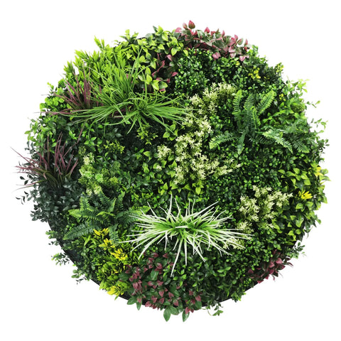 Colour Fresh Artificial Green Wall Disc 100cm Black Main View