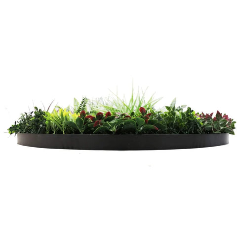 Colour Fresh Artificial Green Wall Disc 100cm Black Side View