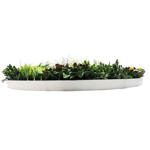 Colour Fresh Artificial Green Wall Disc 100cm White Side View