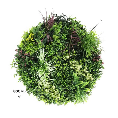 Colour Fresh Artificial Green Wall Disc 80cm Black Diameter