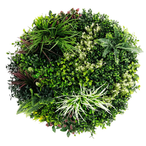 Colour Fresh Artificial Green Wall Disc 80cm White Main View