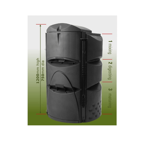 earthmaker compost bin 466 Litres full view with dimensions