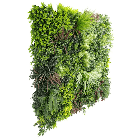 faux greenery wall side view