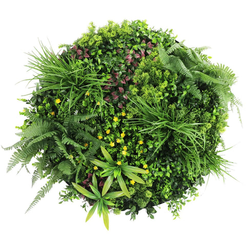 Artificial Green Wall Disc White Country Fern Disc 80cm white full view