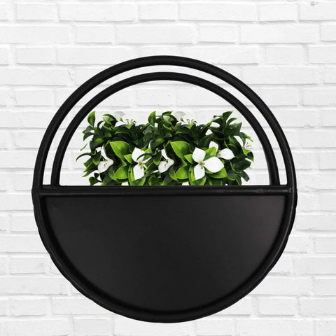 Half circle wall planter 35cm with artificial plants and planters