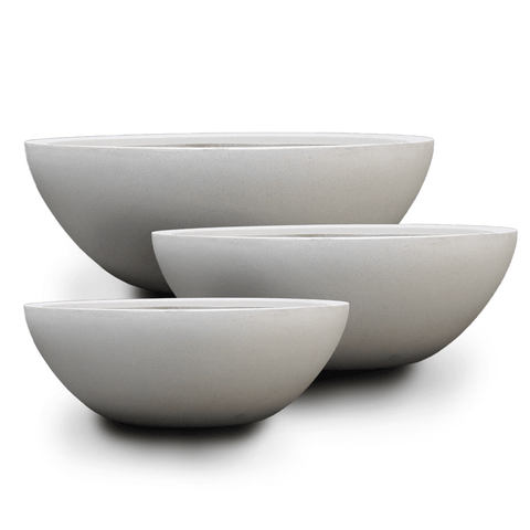 Ivory Lite Terrazzo Low Bowl Planter