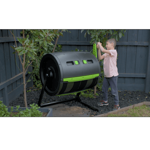 Maze 245L Premium Twin Compost Tumbler With Easy Turn 3 Gear Handle In The Garden