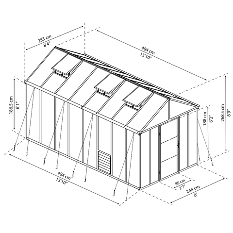 Glory Greenhouse Dimensions