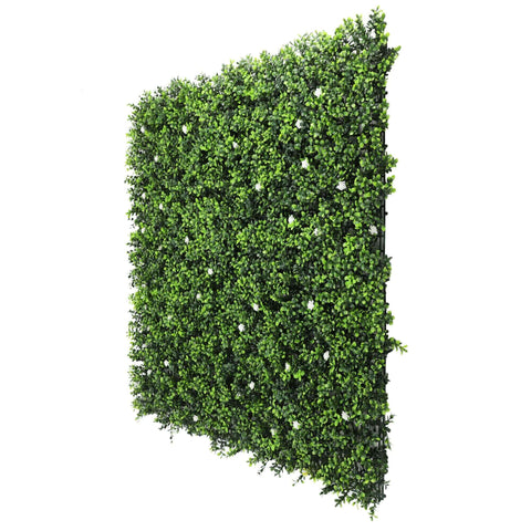 OPEN BOX OF 2 X Artificial Flowering Buxus Panel 1m UV Stabilised