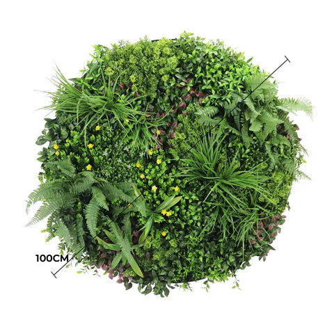 Artificial Green Wall Disc White Country Fern Disc 100cm white diameter