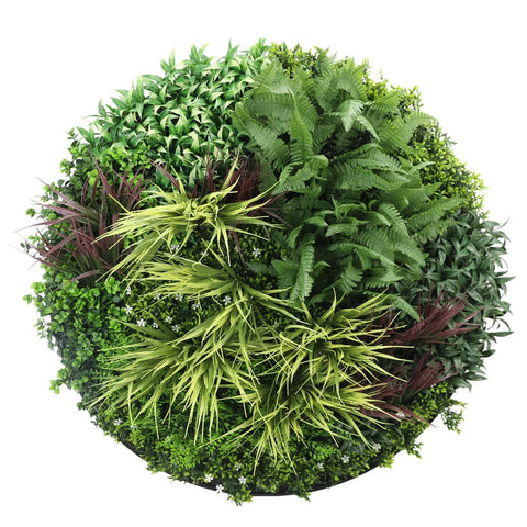 Slimline Artificial Green Wall Disc 100cm black main view