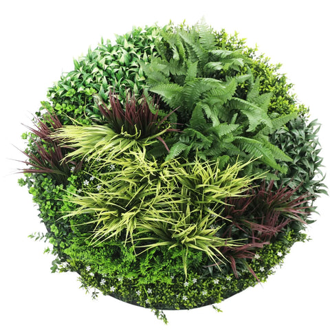 Slimline Artificial Green Wall Disc 100cm white main view