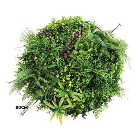 Artificial Green Wall Disc White Country Fern Disc 80cm white diameter