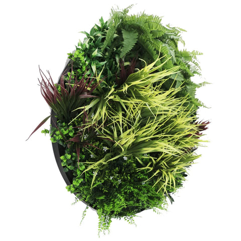 Slimline Artificial Green Wall Disc 80cm black main view