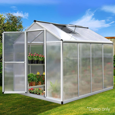 2.4m x 1.9m x 1.9m Polycarbonate Aluminium Greenhouse