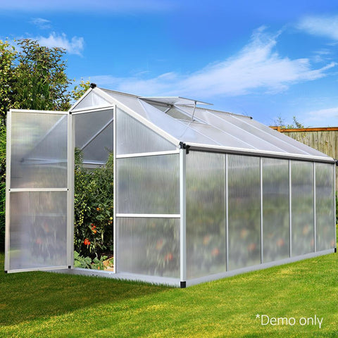 3m x 2.5m Polycarbonate Aluminium Greenhouse