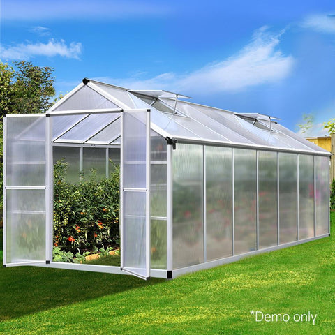 4.1m x 2.5m Polycarbonate Aluminium Greenhouse