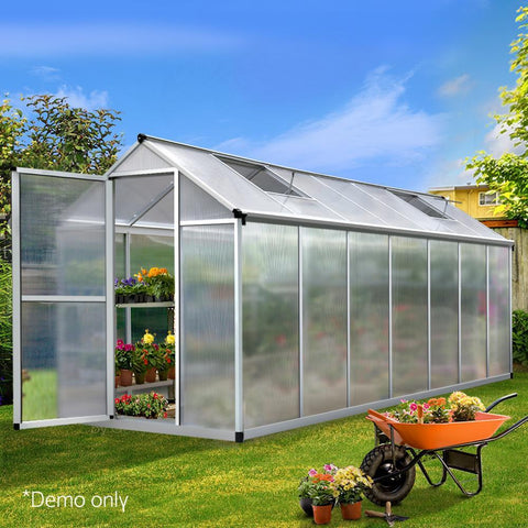 4.2m x 1.9m Polycarbonate Aluminium Greenhouse