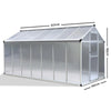 Image of 4.2m x 1.9m Polycarbonate Aluminium Greenhouse