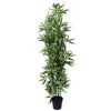 Image of Artificial Black Bamboo Tree With Real Touch Leaves - 180cm