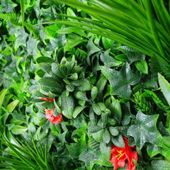 Artificial Tropical Hibiscus Vertical Garden 1m x 1m Plant Wall Screening Panel UV Stabilised