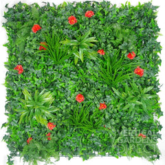 Artificial Tropical Hibiscus Vertical Garden 1m x 1m Plant Wall Screening Panel UV Stabilised