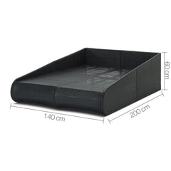 Gardeon 2 Seat PE Wicker Sun Lounge Daybed - Black