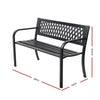 Image of Gardeon Cast Iron Modern Garden Bench Seat - Black