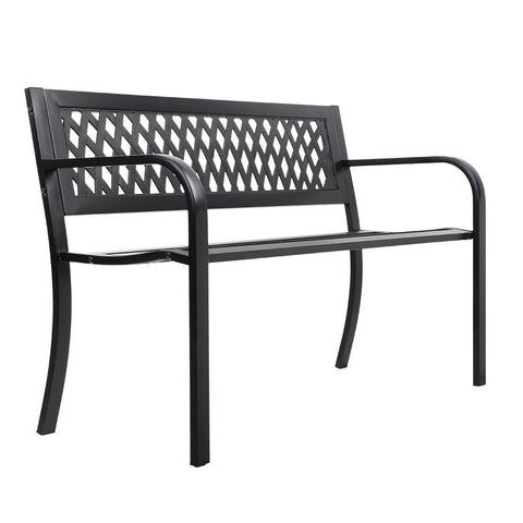 Gardeon Cast Iron Modern Garden Bench Seat - Black