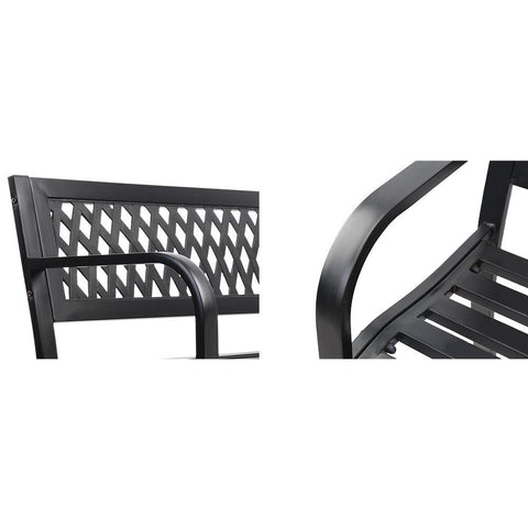 Gardeon Cast Iron Modern Garden Bench Seat - Black