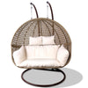 Image of Gardeon Outdoor Double Hanging Egg Chair Swing - Brown