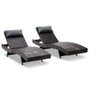 Image of Gardeon Outdoor Wicker Sun Lounges Set of 2 - Black