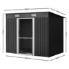 Image of Giantz 2.35 x 1.31m Steel Base Garden Shed - Grey