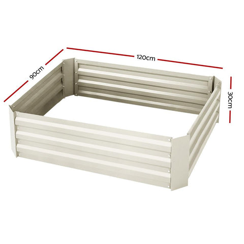 Green Fingers 120 x 90cm Raised Garden Bed Set of 2 - Cream