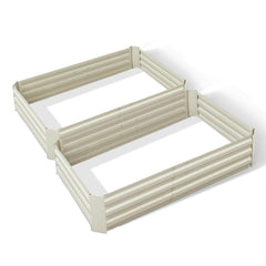 Green Fingers 120 x 90cm Raised Garden Bed Set of 2 - Cream